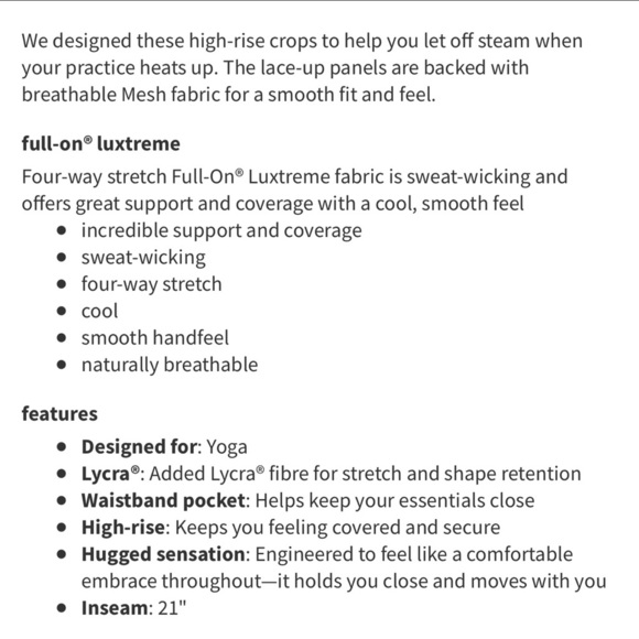 Lululemon Tied To It pants cropped leggings 6 black 21” - Picture 2 of 8